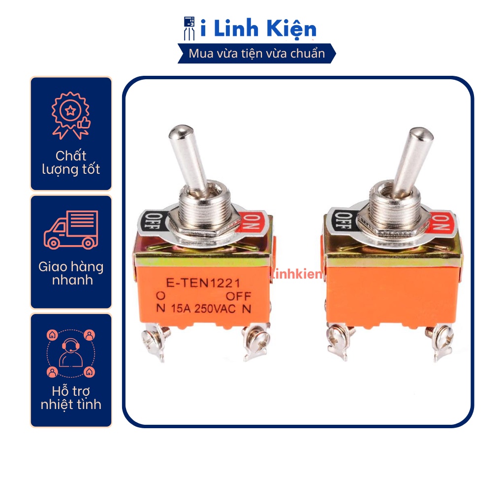 Công tắc gạt đôi E-TEN1221 15A 250V 2 chế độ ON-OFF 4P