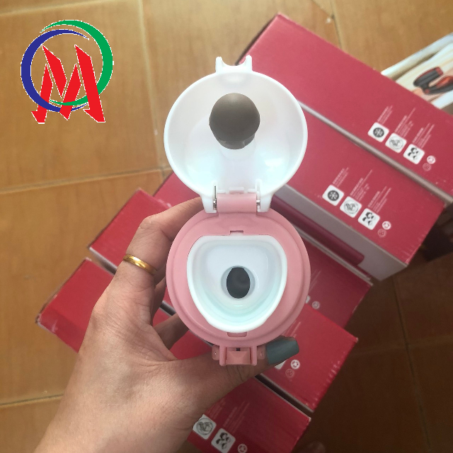 [HCM]Bình nước giữ nhiệt hoạt hình nút bấm 500ml