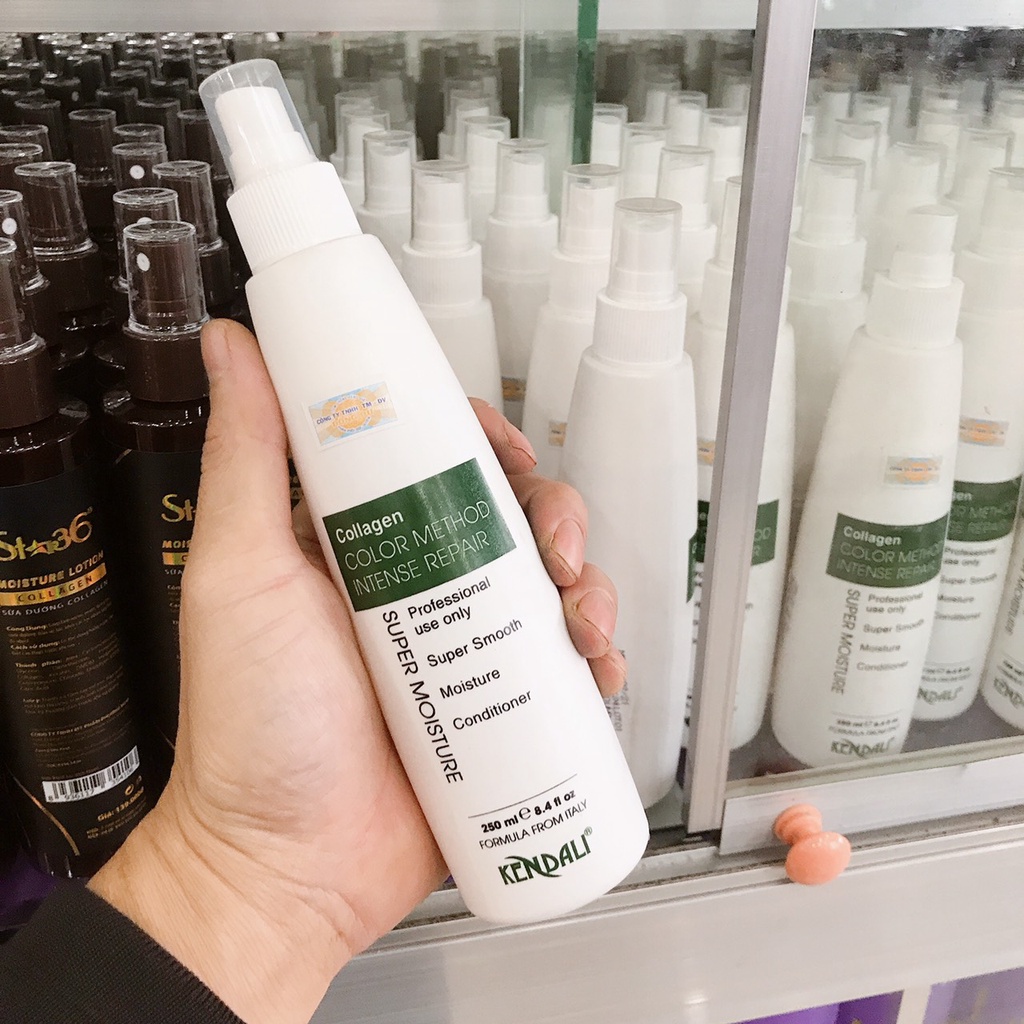 (CHÍNH HÃNG) Xịt dưỡng tóc phục hồi tóc hư tổn collagen Kendali 250ml