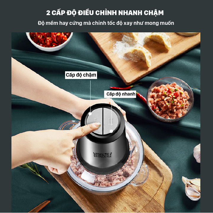 Máy Xay Thịt NonoStyle - Cối Xay Thực Phẩm Công Suất Lớn