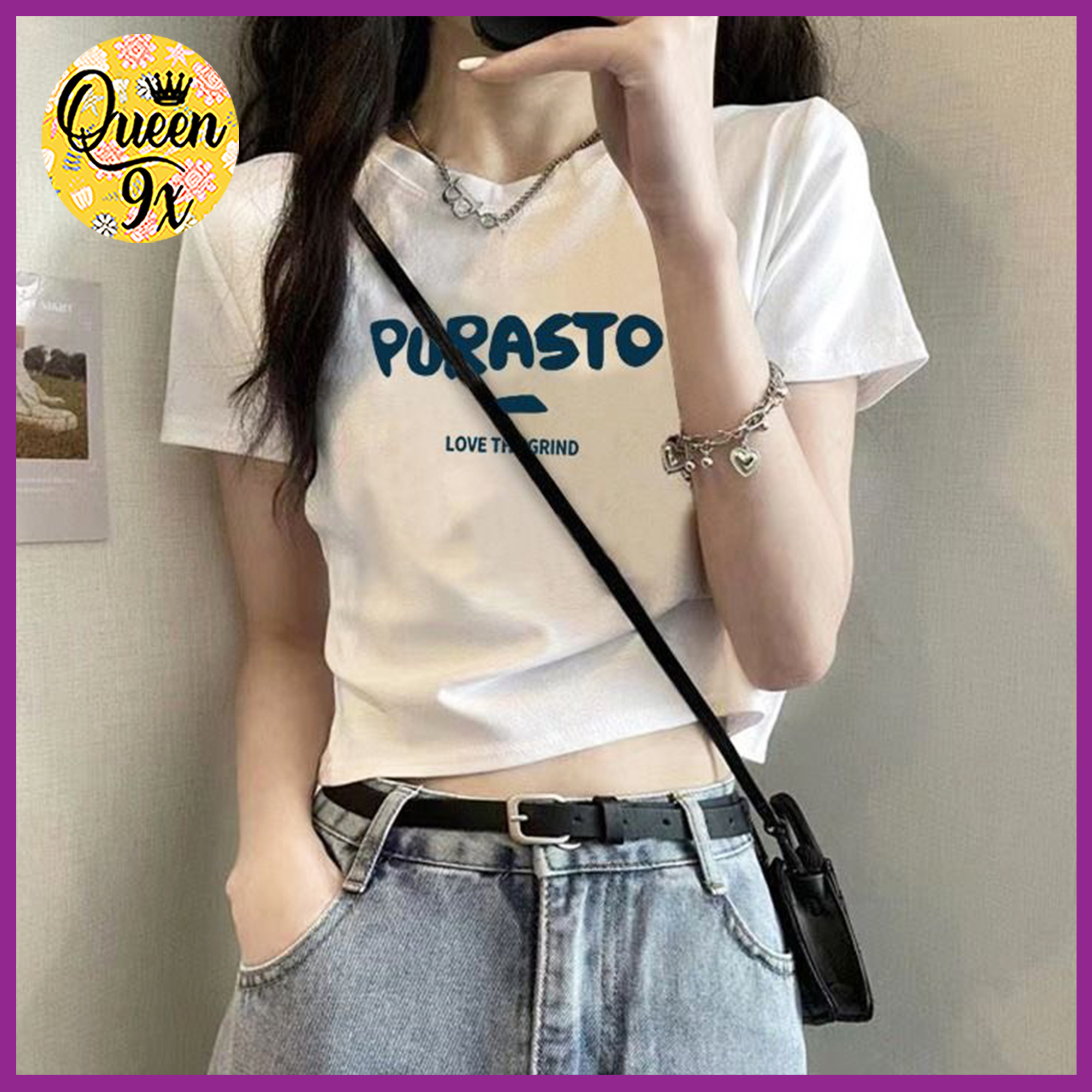 Áo Thun Croptop PURSEZO phong cách hàn quốc