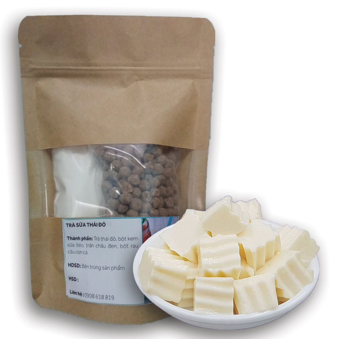 [HCM]TRÀ SỮA THÁI ĐỎ THẠCH PHOMAI TƯƠI - set lớn nấu 20 ly