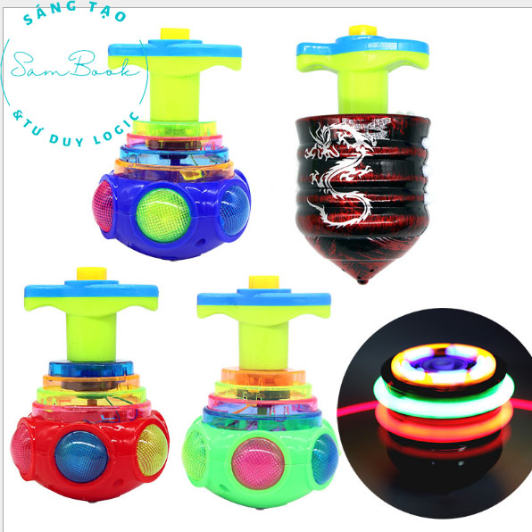 Con quay phát sáng vặn cót đồ chơi cho bé