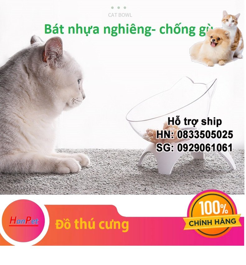 Hanpet - Bát ăn chó mèo loại siêu bền (4 size) - Bát tròn đơn Chất liệu nhựa dày / chén ăn chó / bát ăn mèo / bát ăn nghiêng / bát nhựa đơn cho chó / bát cho mèo và chó / bát thú cưng