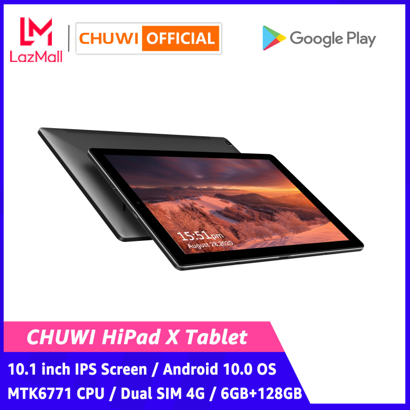 CHUWI Official Hipad X Android 10.0 OS Tablet | 10.1 inch Helio MT6771 Octa Core LPDDR4X 6GB 128G UFS 2.1 | Dual Sim 4G LTE gps Network 2.4/5G Wifi 1 Year Warranty Android Tablet
