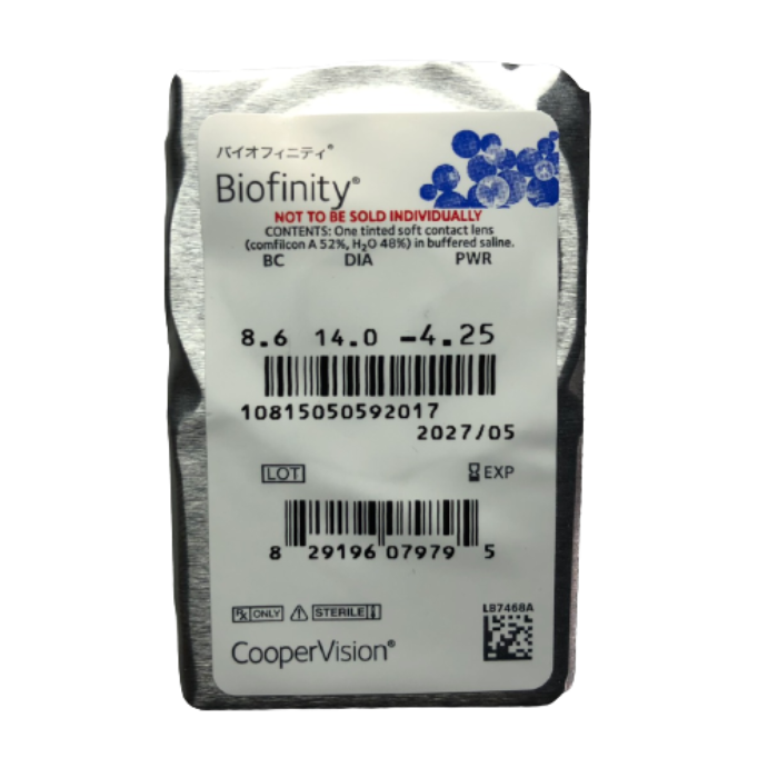 [1 piece] áp tròng dài ngày Coopervision Biofinity Aquaform technology