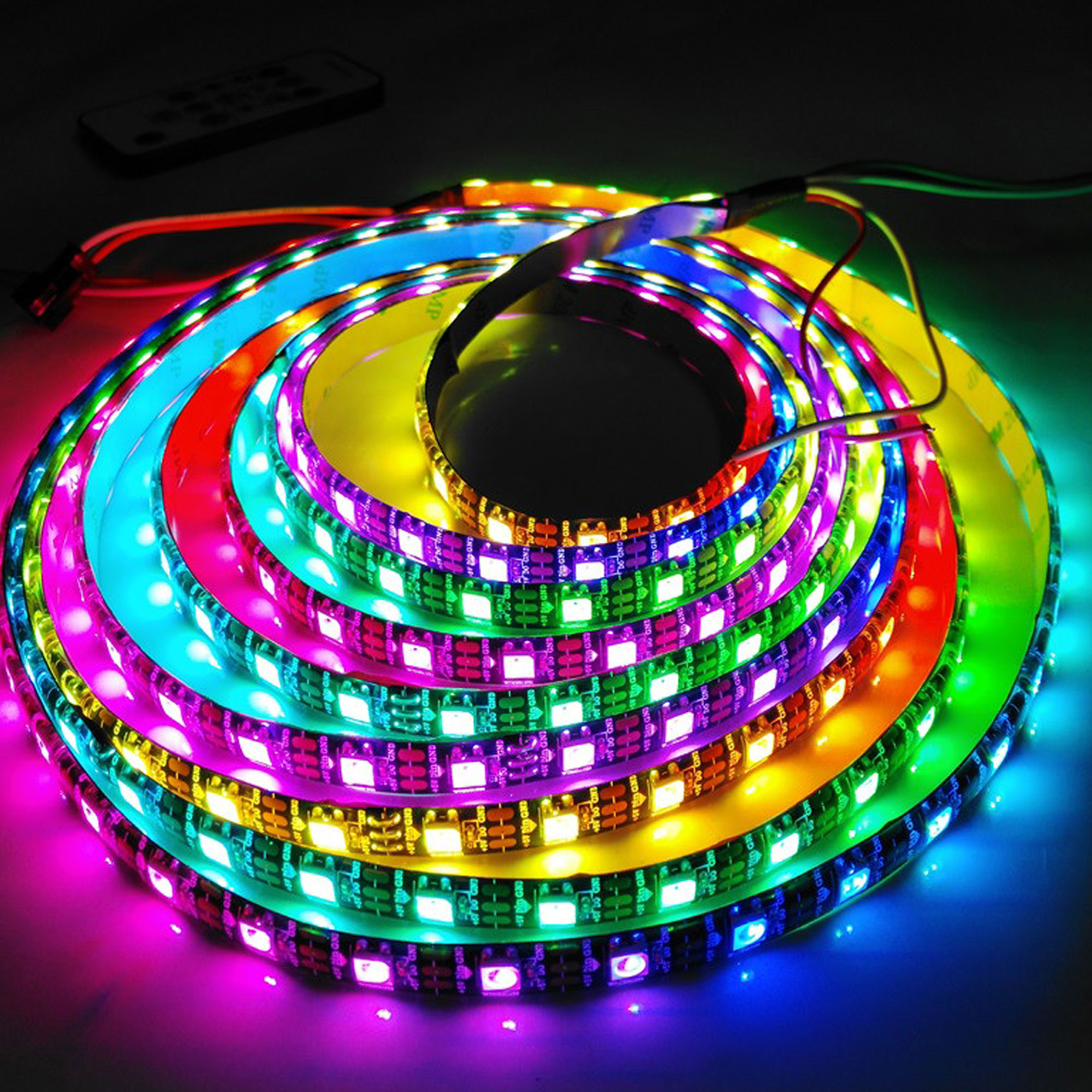 Led dây WS2812 5050 5VDC 1m 60 bóng (Không phủ epoxy - Có phủ epoxy - Bọc vỏ silicone))
