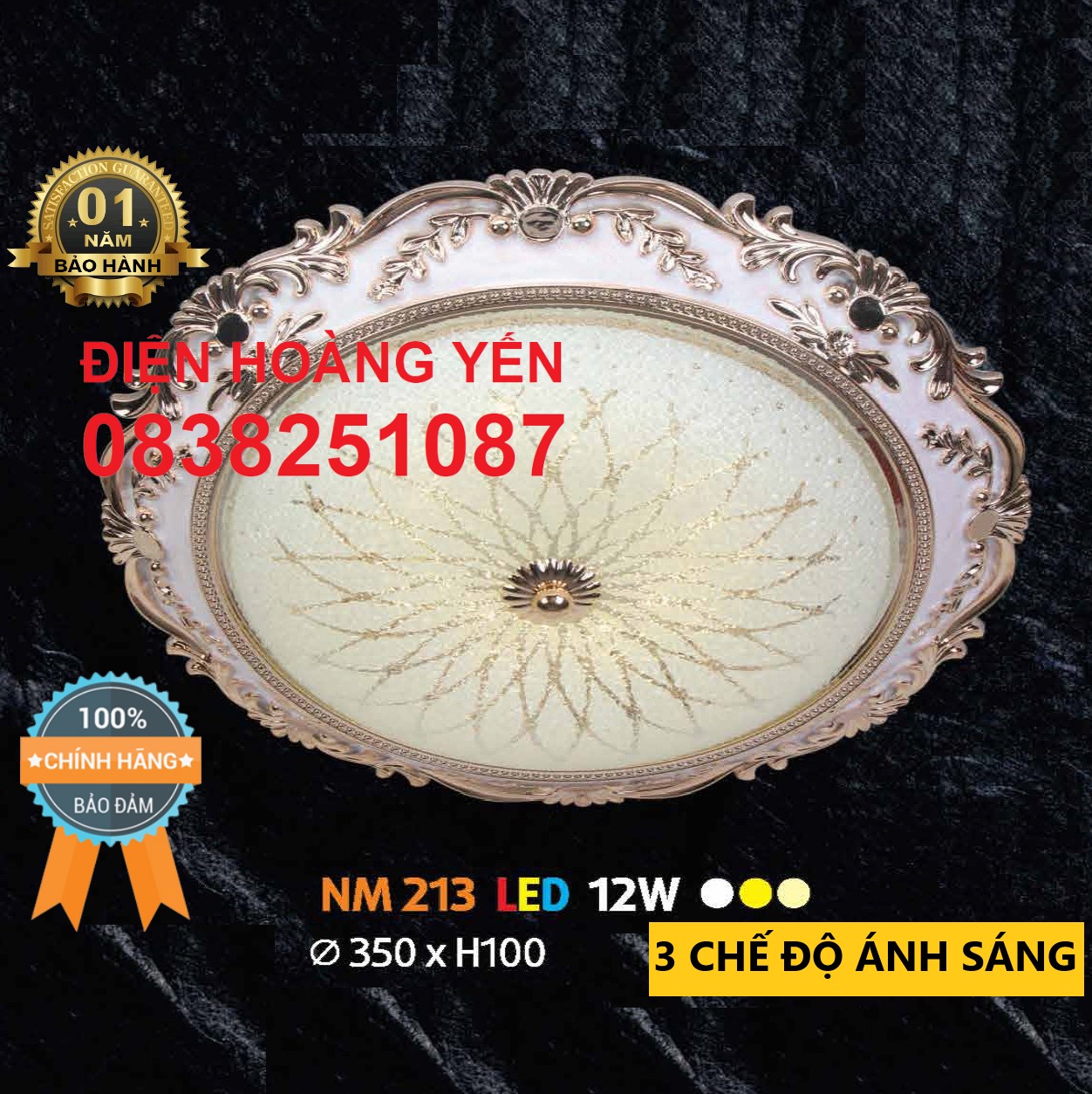 đèn mâm led ốp trần cổ điển