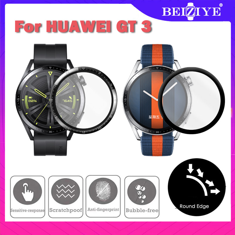 Cho Huawei Watch GT 3 42mm 46mm Vỏ bảo vệ toàn màn hình 3D Kính sợi mềm HD Bảo vệ