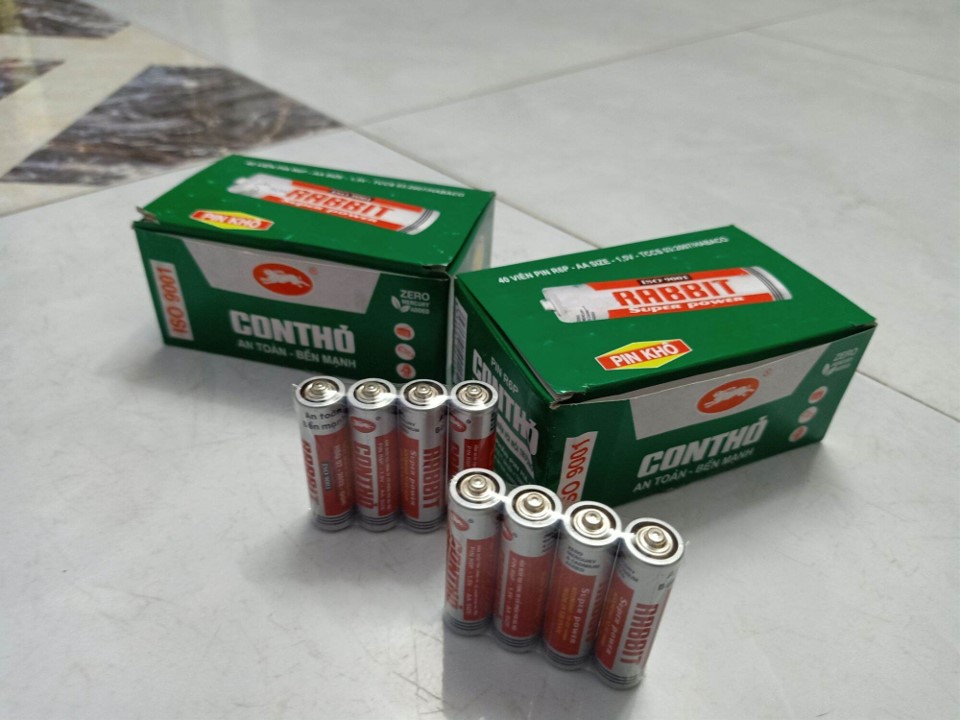 PIN AA CON THỎ Loại Lớn 2A ( Set Nguyên Hộp 24 Viên) An toàn bền vững