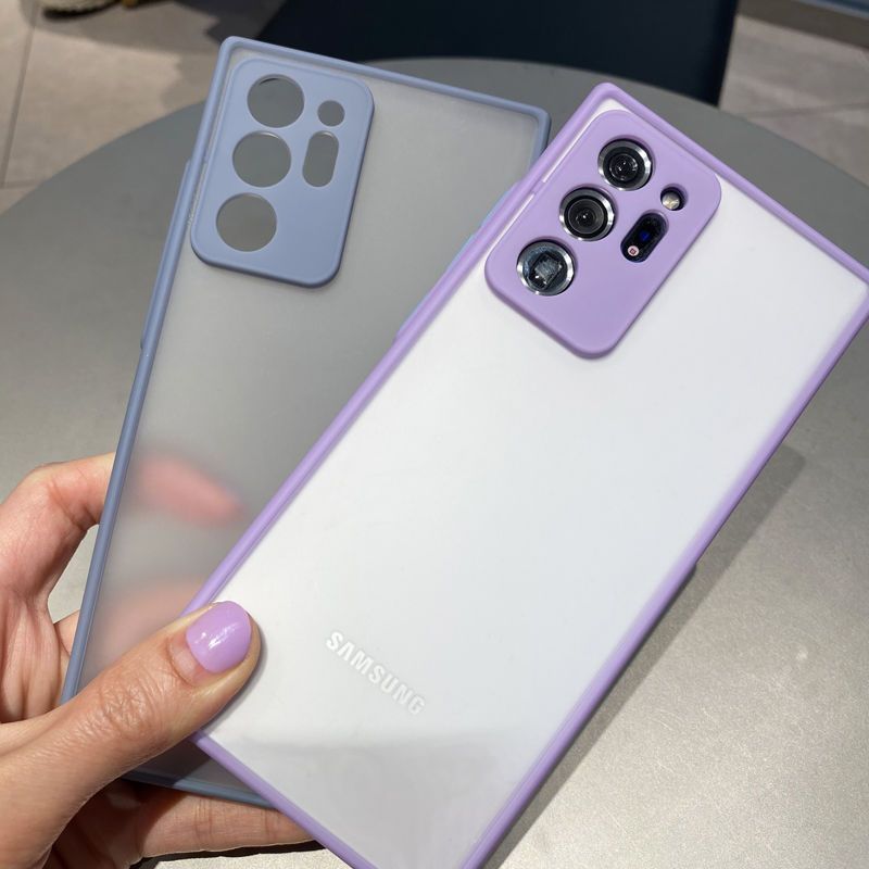 [19] Ốp lưng SAMSUNG nhựa cứng viền màu bảo vệ camera Note 8 Note 9 Note10 Note10 plus Note 20 Note 20 Ultra
