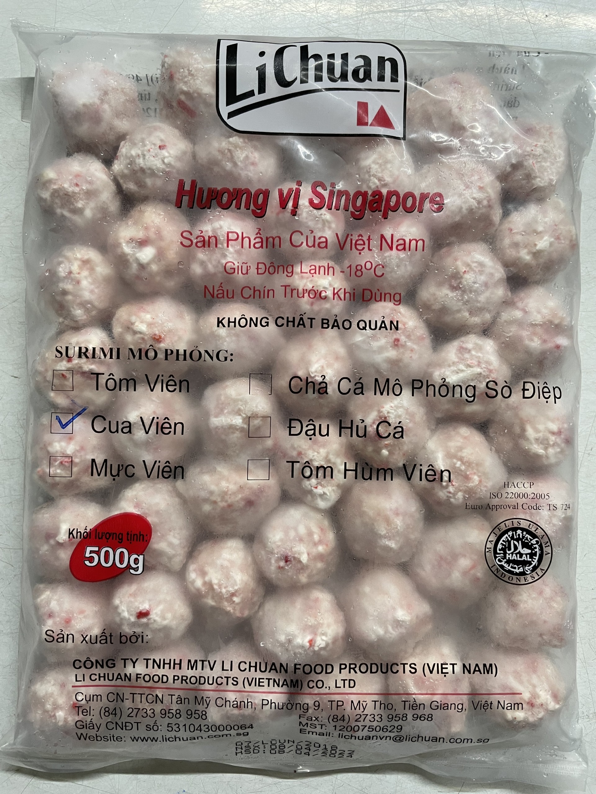 Chả cá mô phỏng Cua viên Lichuan 500g
