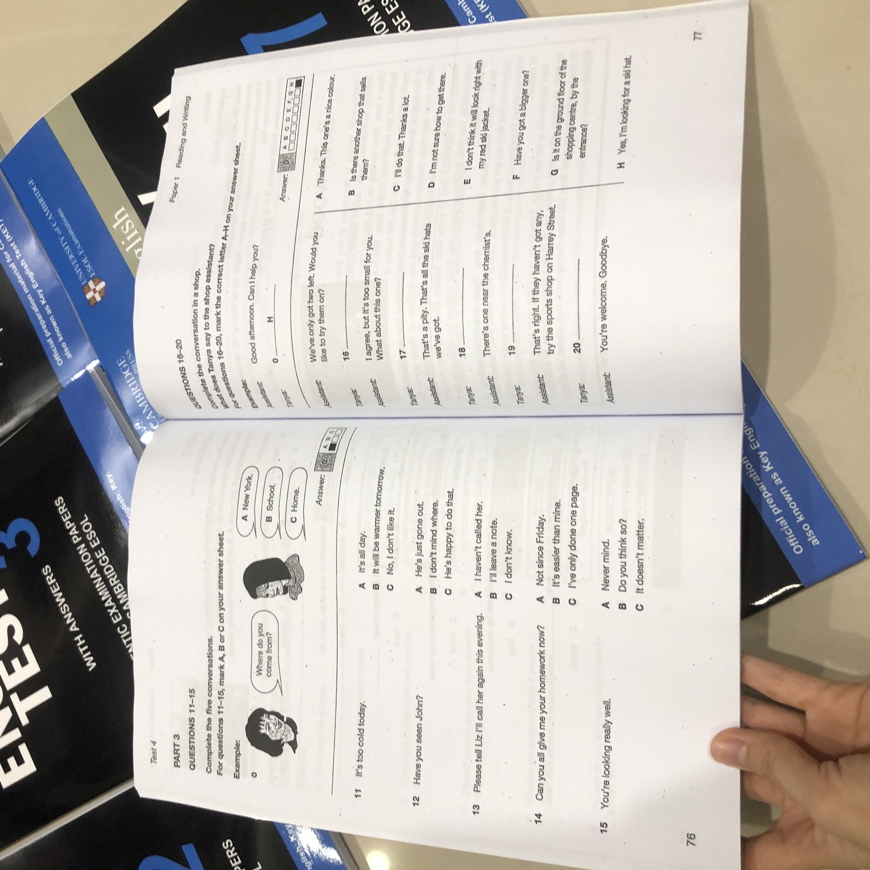 Bộ sách Cambridge Key English Test (KET) 1-7 (File nghe được gửi qua mail)