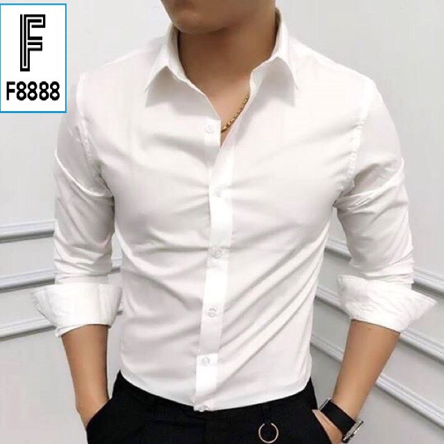 [HCM]ÁO SOMI NAM TRẮNG TRƠN CHẤT KATE  LỤA MẪU MỚI SIÊU HOT THỜI TRANG CAO CẤP CHERYSHOP94 MS469