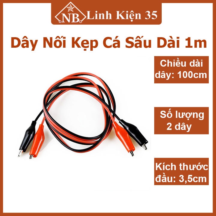 Dây nối kẹp cá sấu dài 1m