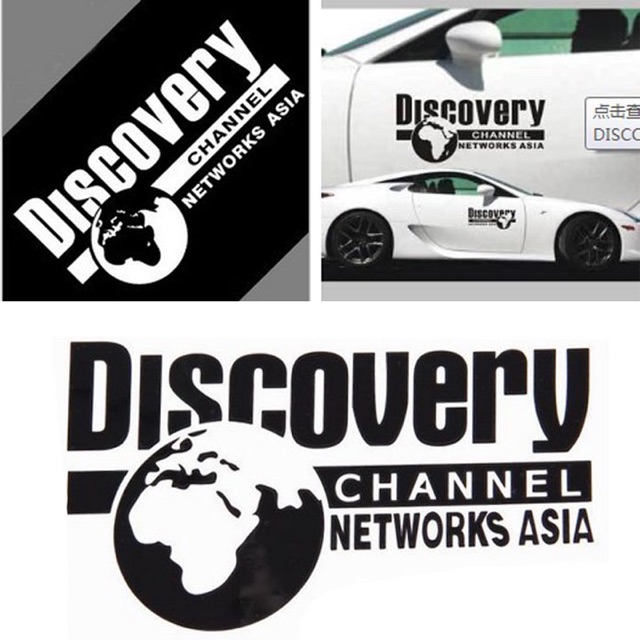 Hình dán DISCOVERY CHANNEL  ( Kích thước 25cm x 9.5cm )