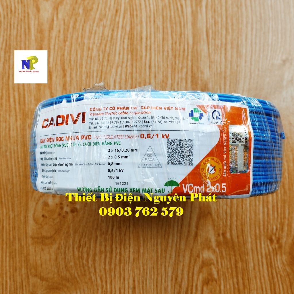 [CADIVI] Dây Điện Đôi 2x16 VCmd2x0.5 - Lẻ 1 Mét