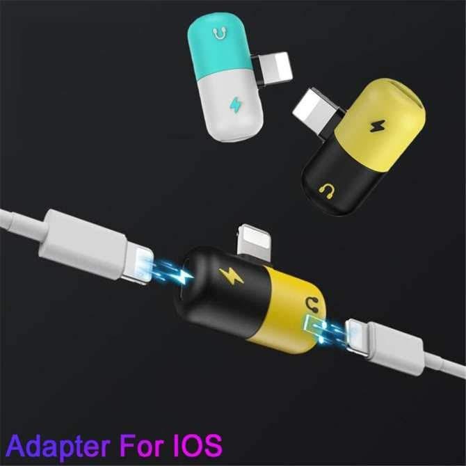 Bộ chia 2 cổng sạc và tai nghe cho iphone 7, 8, X