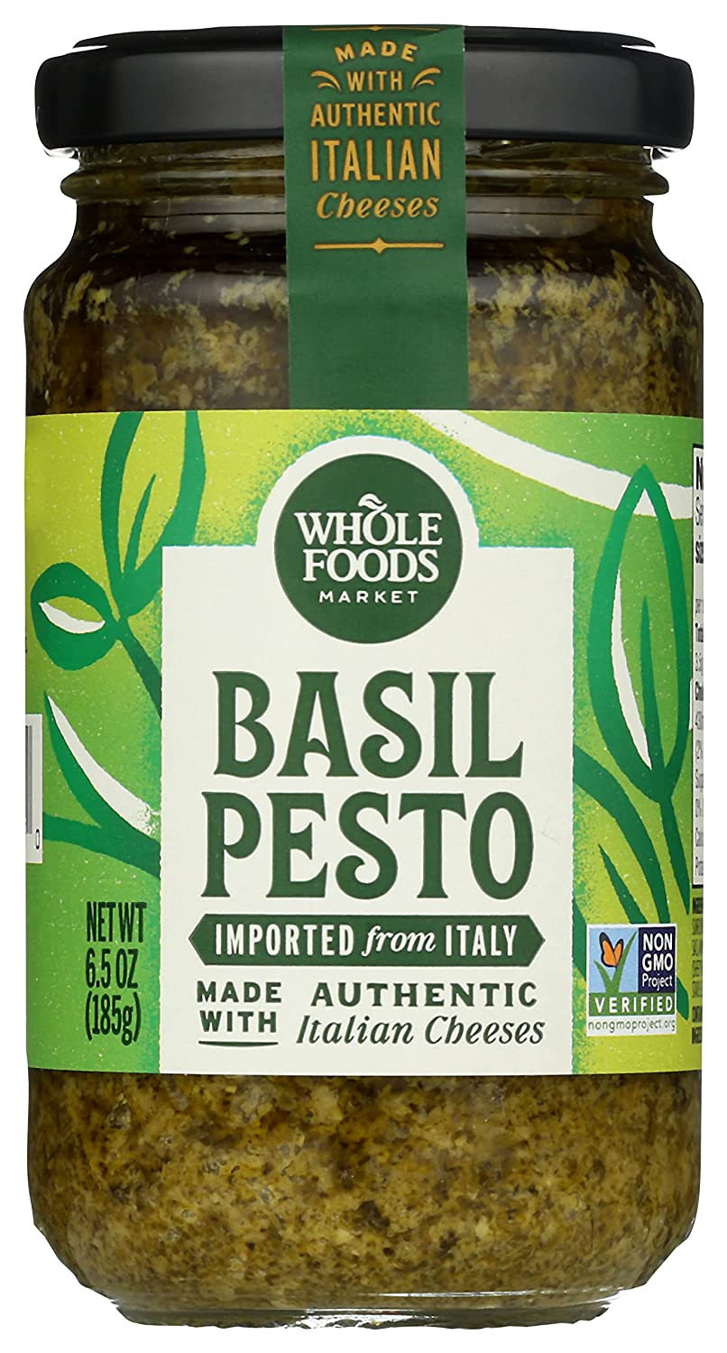 Sốt pesto basil - phô mai ý cho món pasta - pizza - spaghetti - salad 365 by whole foods market, non gmo, 185g
