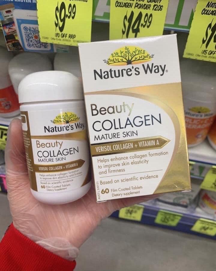 COLLAGEN và VITAMIN A Natures Way Beauty Collagen Mature Skin