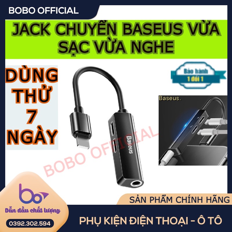 [ CHÍNH HÃNG ] Jack Chuyển Đổi BASEUS Cổng Chia Lightning -100 ĐÁNH GIÁ 5 SAO