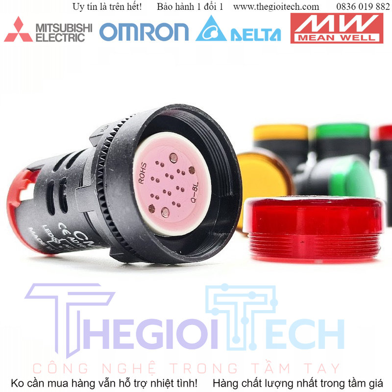 Đèn Báo Pha Phi 22 Xanh Đỏ Vàng CML