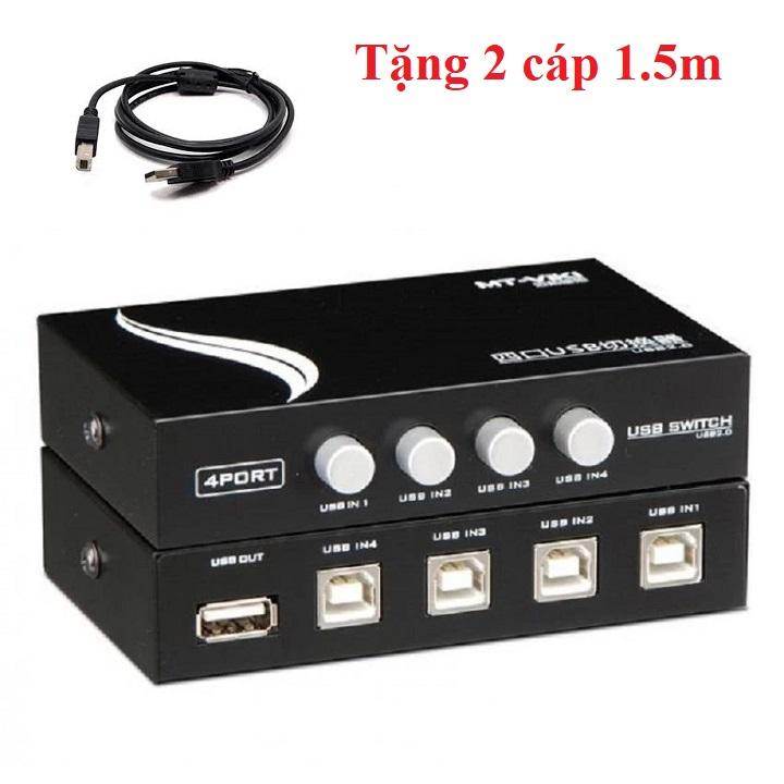 Bộ chia 4 máy tính dùng chung 1 máy in switch usb mt-viki