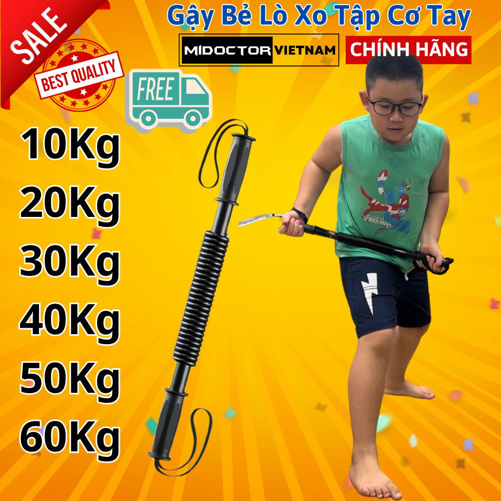 Gậy bẻ lò xo 10kg 20kg cho bé trẻ em 30kg 40kg 50kg tập cơ tay - hãng midoctor
