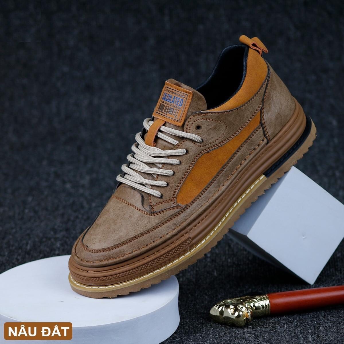 Giày Sneaker Nam da cao cấp tăng chiều cao siêu HOT