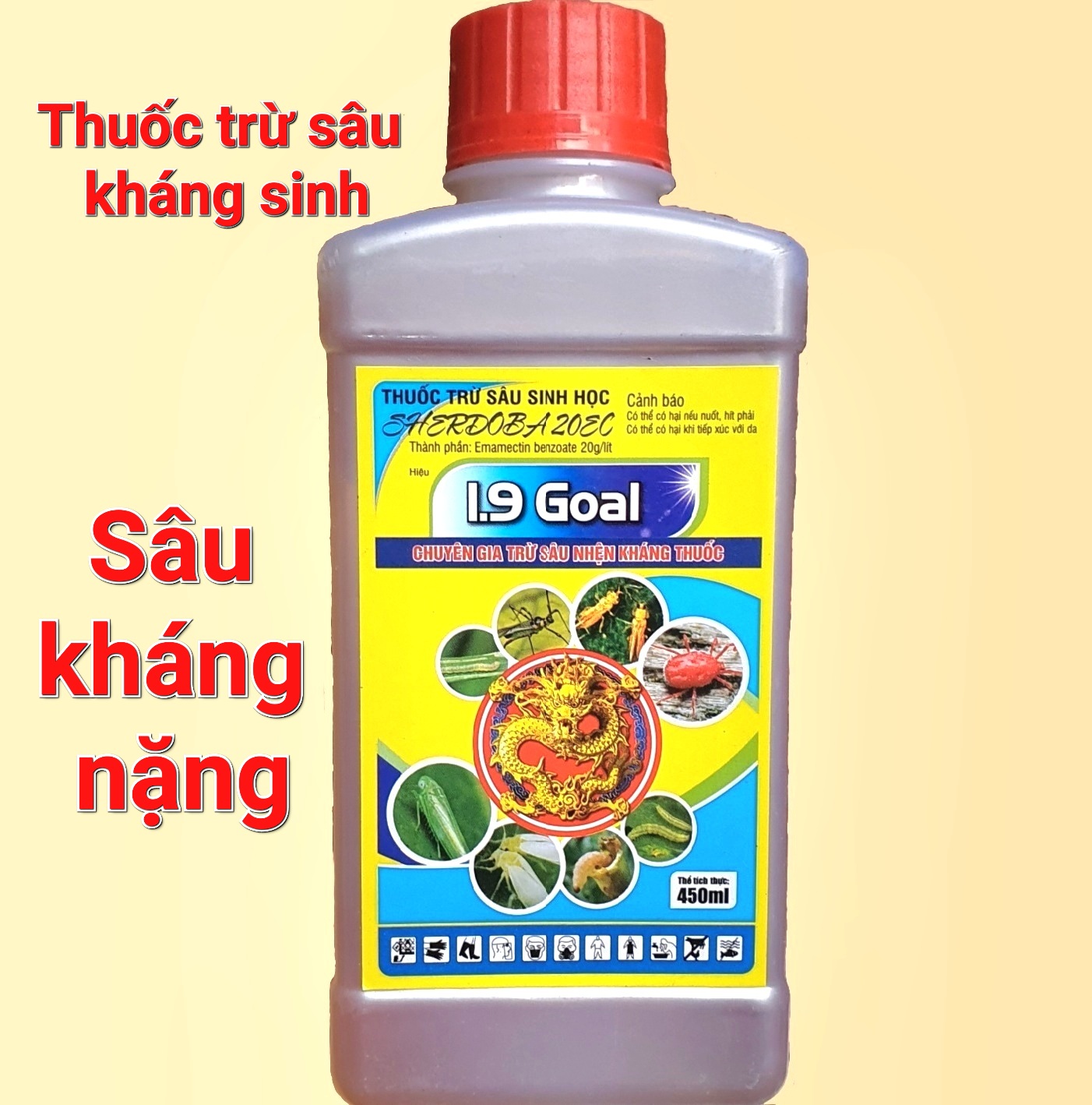 (Combo 5 chai)💎 Thuốc trừ sâu sinh học SHERDOBA 20EC 1.9 Goal (Chai 450ml)💖 Chuyên trừ sâu nhện kháng thuốc