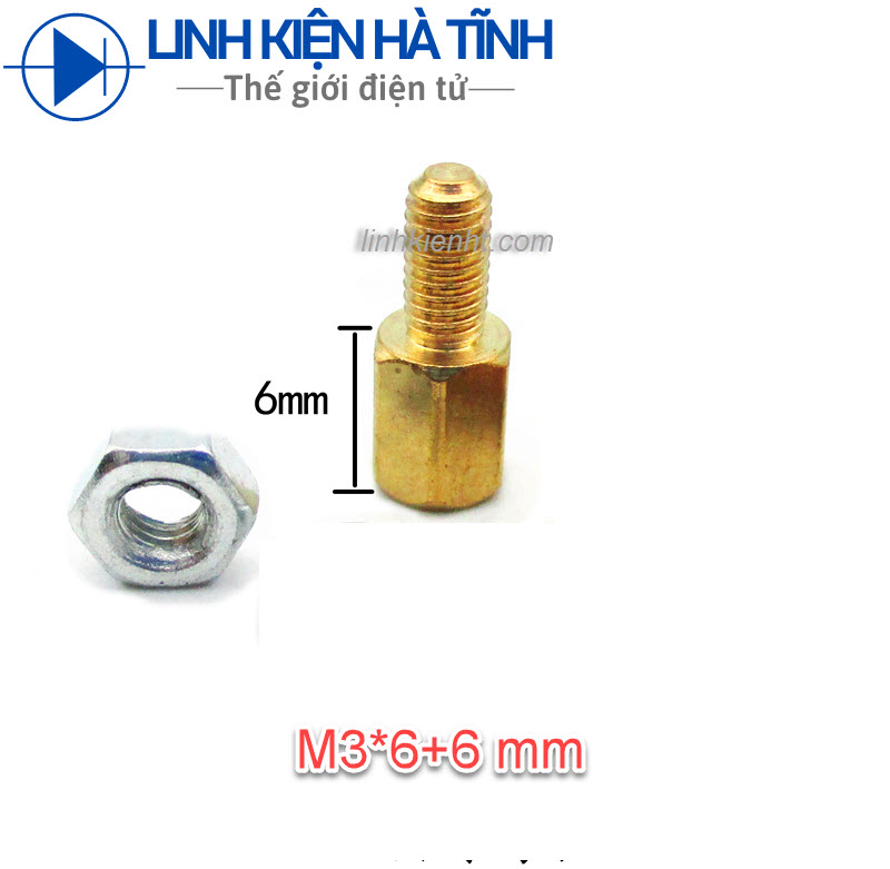 Ốc Trụ đồng lục giác bắt main M3 M3x6 M3x10 M3x20 độ dài 6 10 20 mm đầu đực-cái