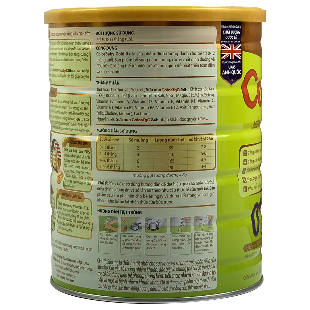 [CHÍNH HÃNG] Sữa Non ColosBaby Gold Số 0+ 800g (COLOS BABY -  COLOSBABY - Colos baby)