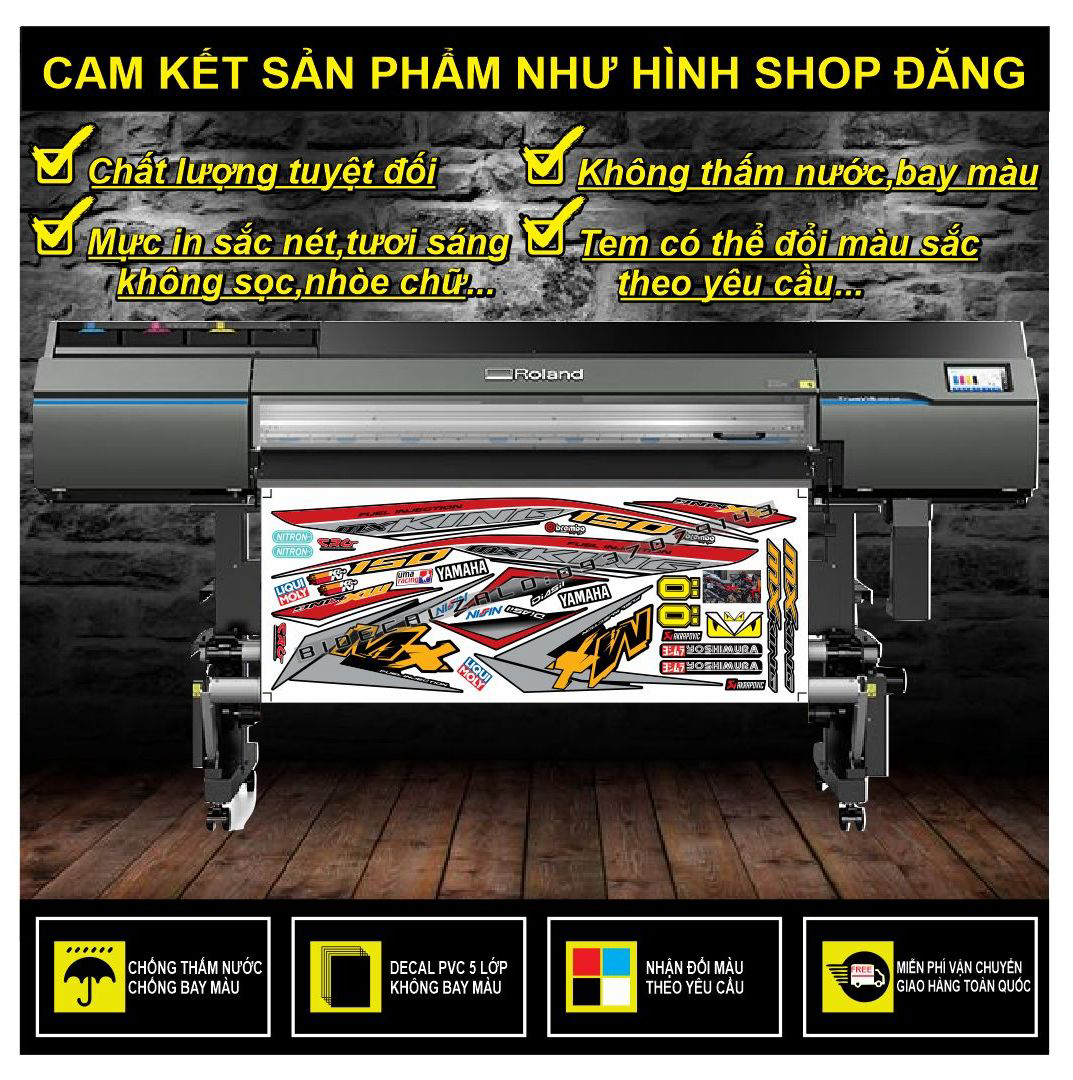 [SÀI GÒN-Q12] TEM RỜI EXCITER 150 MX KING 2 PHỐI ĐỎ ĐEN
