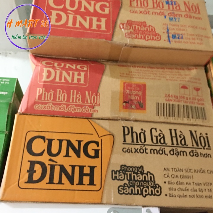 Thùng phở gà cung đình 30 gói màu vàng