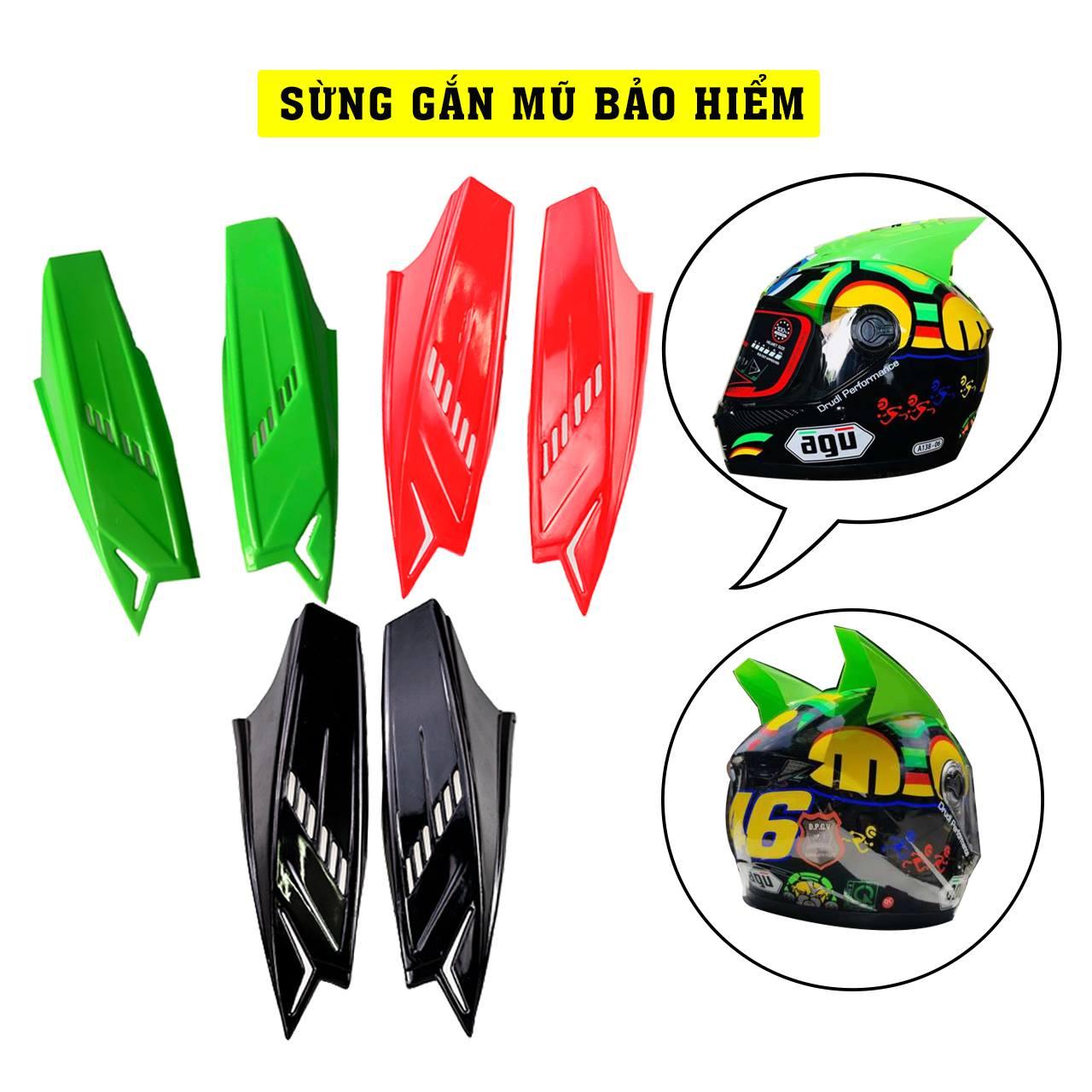 Sừng tai rùa gắn nón 3/4 và nón fullface