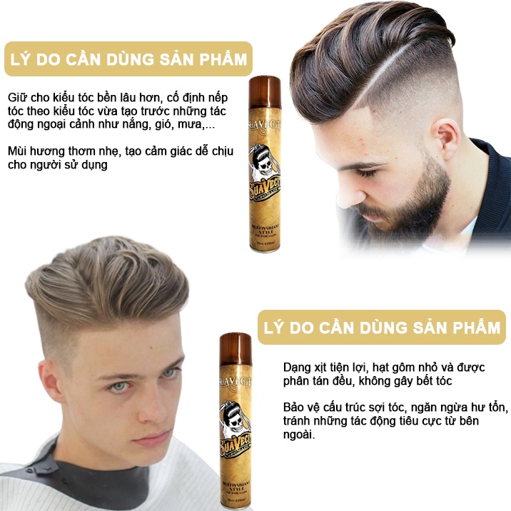 Gôm xịt tóc nam nữ SUAVECITO giữ nếp tóc HUẾ STORE
