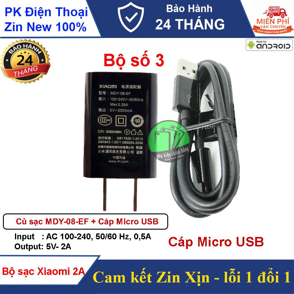 Củ sạc và Cáp sạc nhanh Xiaomi (Quick Charge 3.0) MDY-08-EH, MDY-08-EF Chuẩn Zin-BH 12 Tháng