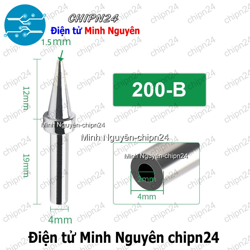 [1 cái] (K22) Đầu Mũi Hàn 200 (Dao/Vát/Phẳng/Nhọn) - [Chọn Loại] - HHH.00240