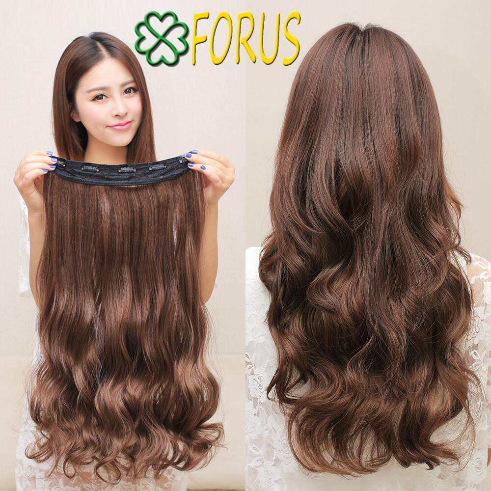 Tóc giả kẹp dải xoăn 50cm F701B 😍FREESHIP😍 kẹp phím nửa đầu, tóc giả nữ, kẹp tóc giả nữ, kẹp tóc nữ, độn tóc giả nữ
