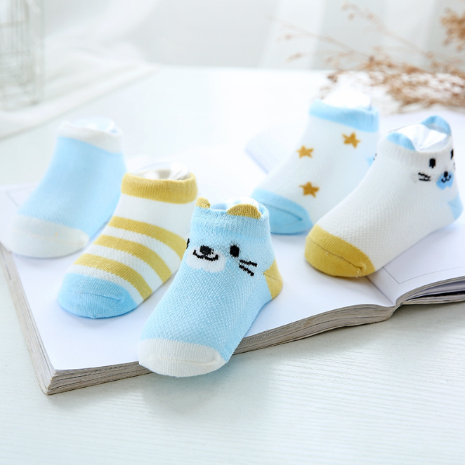 Set 5 đôi tất lưới cổ ngắn kid sock cho bé