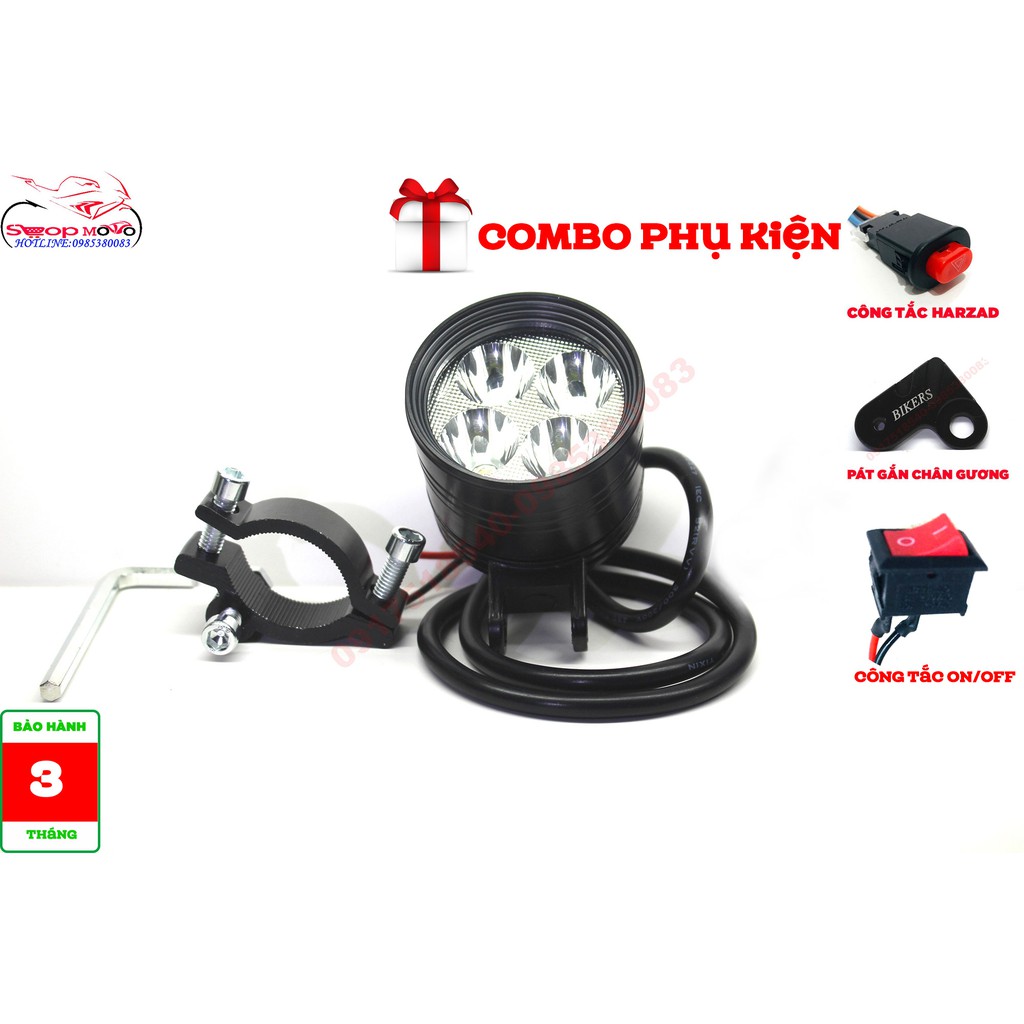 Đèn led trợ sáng l4 cho xe máy đi phượt siêu sáng 20w- 2107