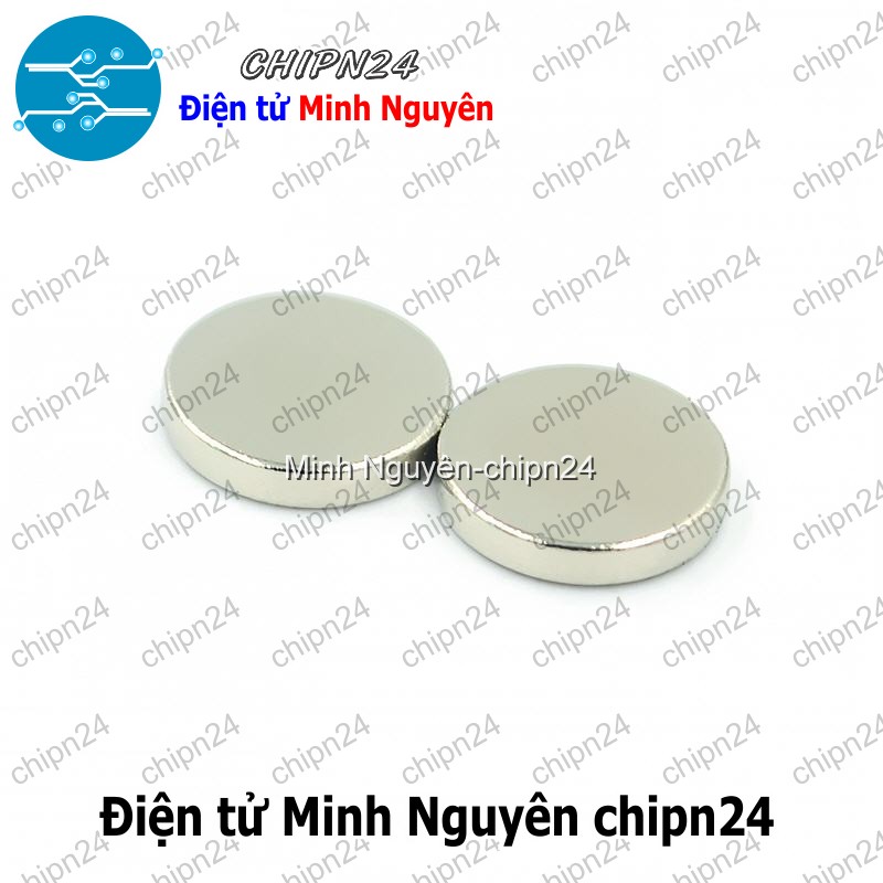 [2 viên] (K173) Nam châm Tròn phi 10mm dày 2mm - HH001882