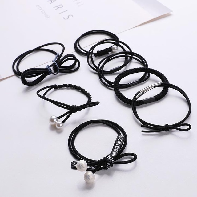 Dây chun co giãn đen 2mm buộc sổ làm dây buộc tóc bó 5m