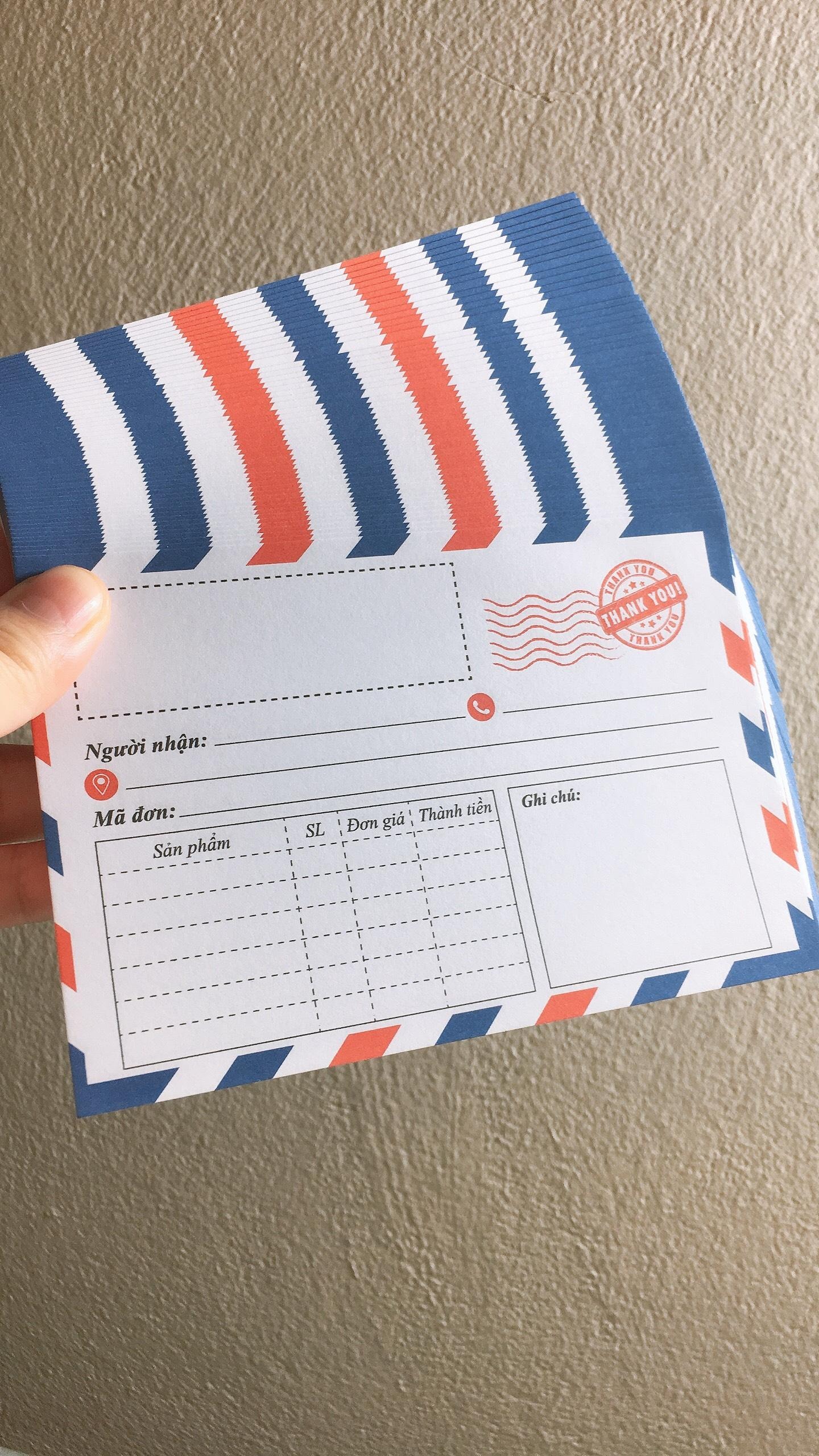 Xấp 100 Tờ Phiếu Ship Kiêm Phiếu Giao Hàng Bì Thư