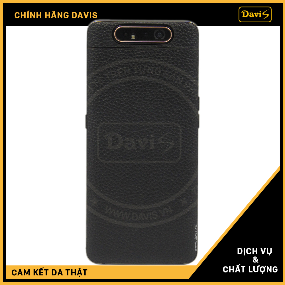 Dán da điện thoại Galaxy A80, làm từ da thật cao cấp - Chính hãng Davis
