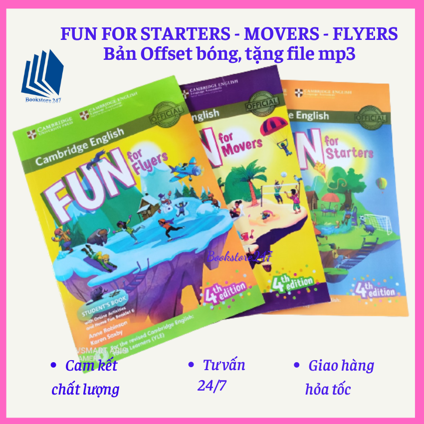 SÁCH - Fun for Starters, Movers, Flyers - tặng file mp3