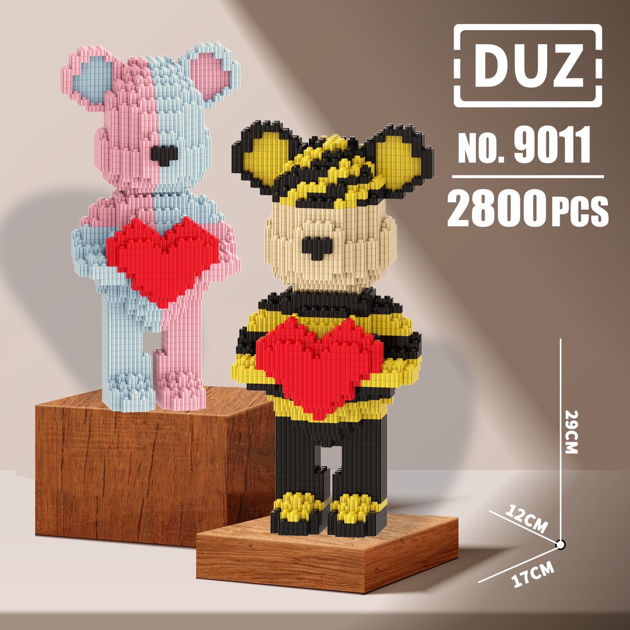 Combo 2 gấu bearbrick 35cm/ lego gấu đôi/ mua 1 được 2