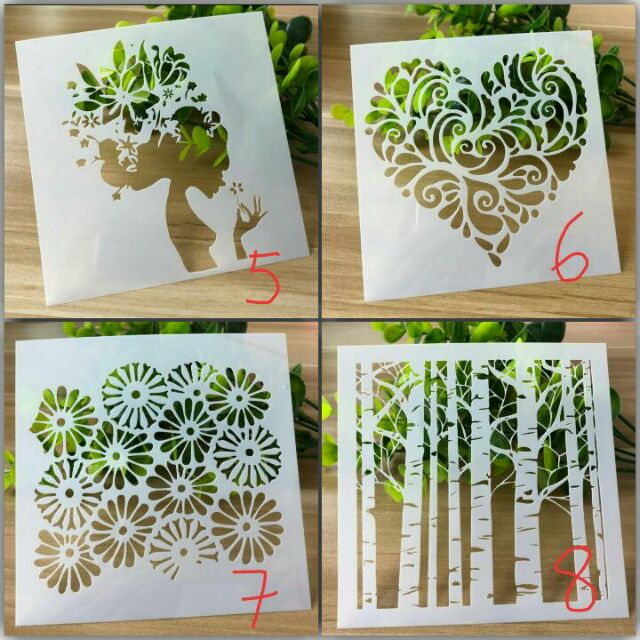 Khuôn Vẽ Mika Dẻo 13*13Cm (Chọn Mẫu)