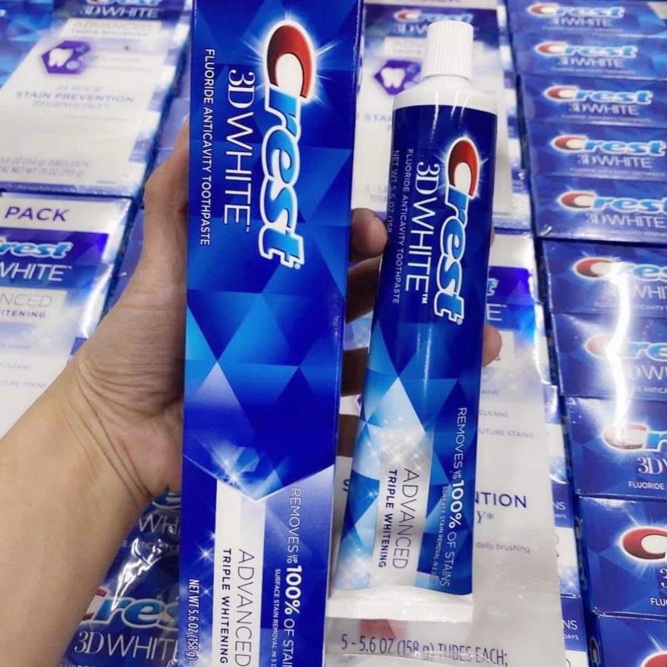 [HCM]Kem đánh răng CREST 3D White Advanced Triple Whitening 158g