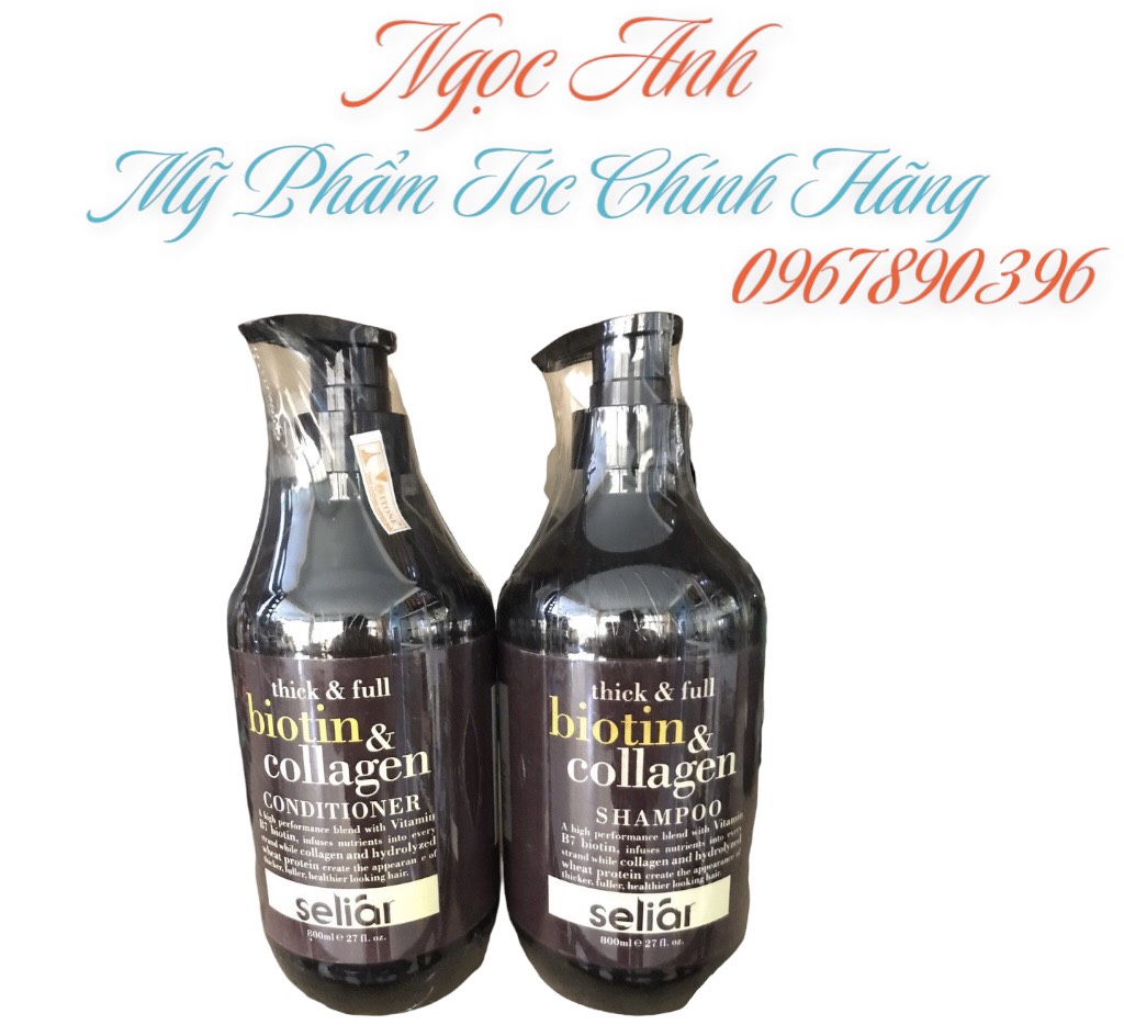 Dầu gội xả biotin collagen seliar - phục hồi tóc hư tổn 800ml*2